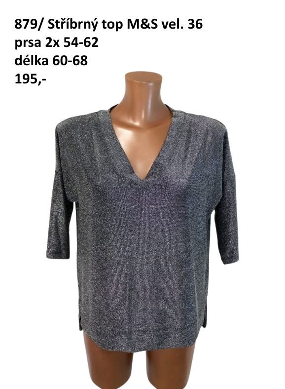 Stříbrný top M&S vel. 36