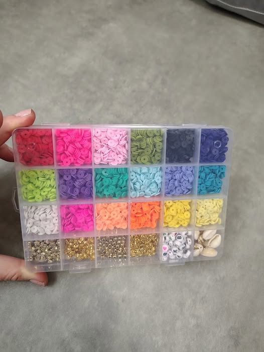 Sada plochých korálků