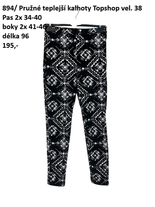 Pružné teplejší kalhoty Topshop vel. 38