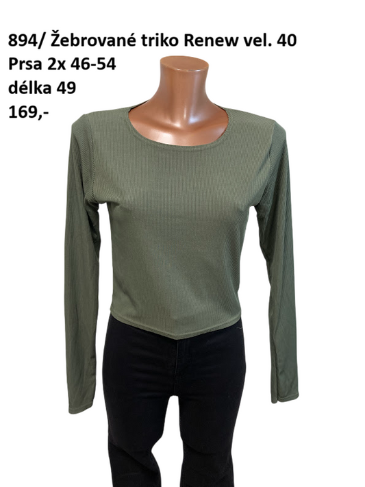 Žebrované triko Renew vel. 40