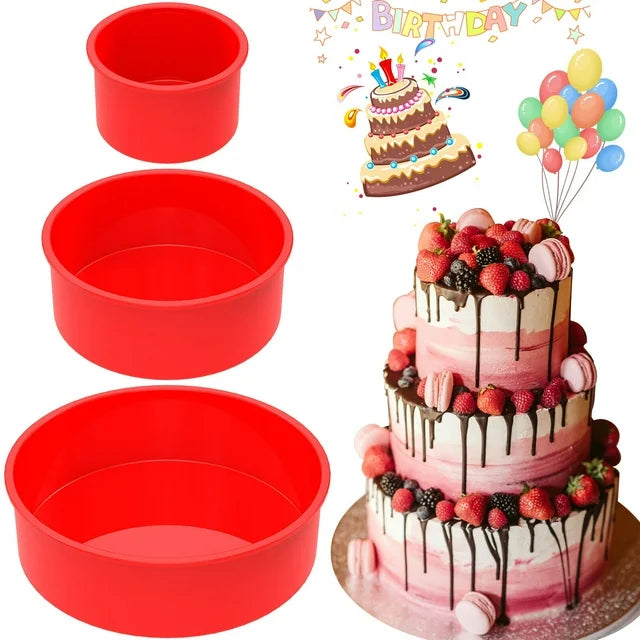 3ks Silikovoné dortové formy